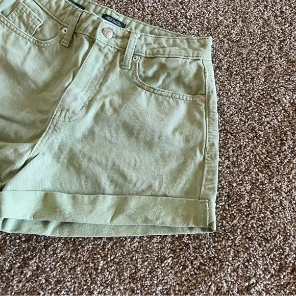 🚨Wild Fable Green Checker Highest Rise Mom Shorts Womens 2 Cuffed Skater Grunge - Picture 7 of 14